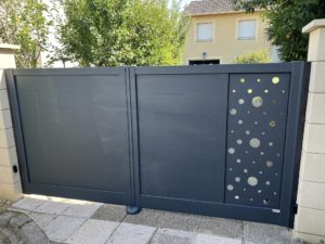portail alumine rond