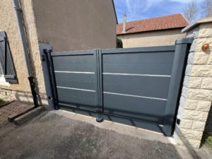 portail simple ral 7016 avec deco inox saint germain