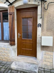 porte d'entré pvc couleur chene doré bis